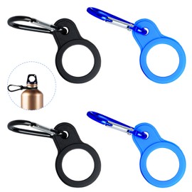 4PCS Silicone Water Bottle Buckle Holders with Carabiner Belt Clip and D-Ring Hook, Suitable for Hiking, Camping, Traveling, and Mountain Climbing