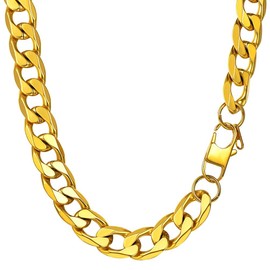 Prosteel Gold Plated Stainless Steel Chain Gold Necklace For Men Statement Chunky Jewelry 24inch Thick Chain Necklace Men Gold Necklaces For Man