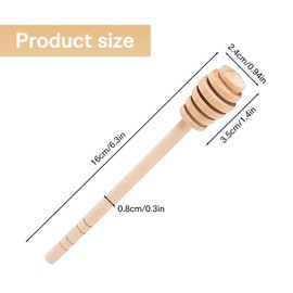 Hsrag 10 Pcs Wooden Honey Mixing Stirrer, 6 Inch Durable Honey Dipper Sticks Honey Spoon