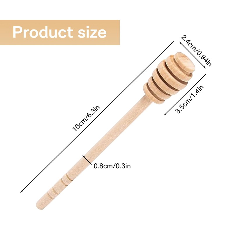 Hsrag 10 Pcs Wooden Honey Mixing Stirrer, 6 Inch Durable