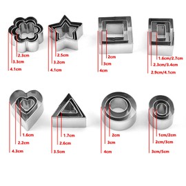 Unvtap Ausstechformen Set 24 Stück Ausstecher Mini Kleine Keksausstecher aus Edelstahl Plätzchen Ausstecher Ausstechformen Weihnachten für Backen, Mini Ausstechformen