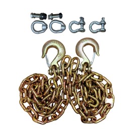 Motor God Heavy-Duty Grade 70 Tow Chain with Forged Steel Slip Hook – Zinc-Plated, Corrosion-Resistant Towing Chain (16000 lbs)