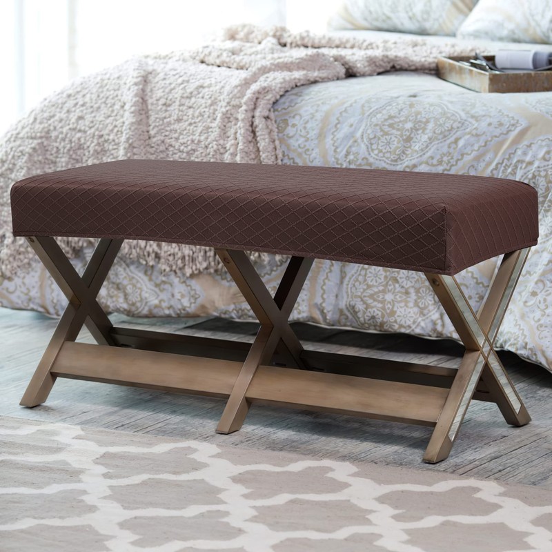 Fuloon Waterproof Dining Bench Cover, Removable Bench Slipcover Washable Bench