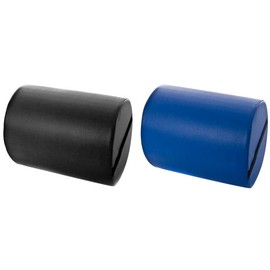 QUIRUMED 30 x 20 cm Black Faux Leather Foam Filled Yoga Fitness Massage Roller Cushion