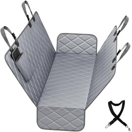 Novotopia Dog Car Seat Cover for Back Seat 100% Waterproof, Long-Lasting and Soft Nonslip Backseat Dog Cover for Cars, SUVs and Trucks (Grey, Standard (54" W x 59" L))