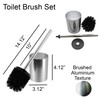 Toilet Brush and Holder Set NOUMEA Silver Brushed Aluminum