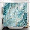 ChloropLastid Teal Marble Shower Curtain 72x72 Inch Abstract Turquoise Gold