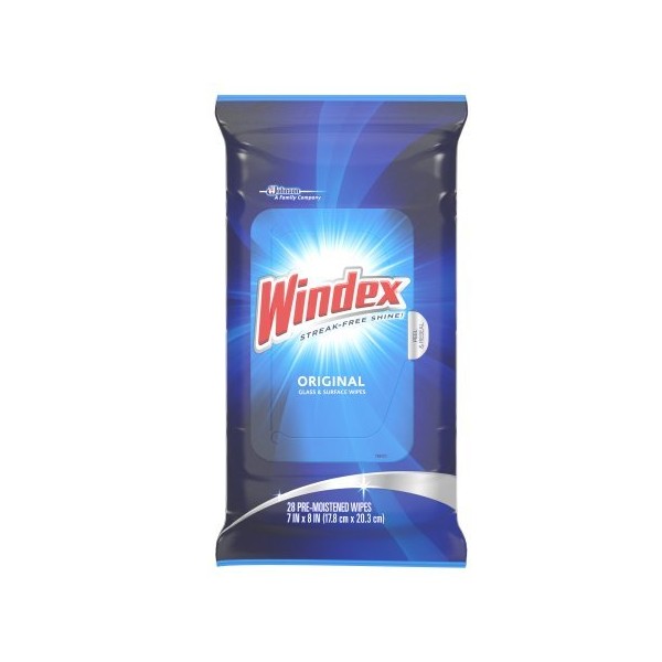 Windex Original Glass Wipes 28 count - 5 Pack