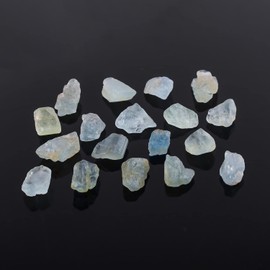 100 cts, 18pcs, Natural Raw Blue Aquamarine Gemstone, Brazilian Crystals Rough Wholesale Lot, Chakra Healing, Jewelry Making Supply, Loose Sea Stones (B grade)