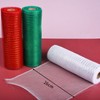 Euvoym 3 Rolls Christmas Poly Mesh Ribbon Green Red White