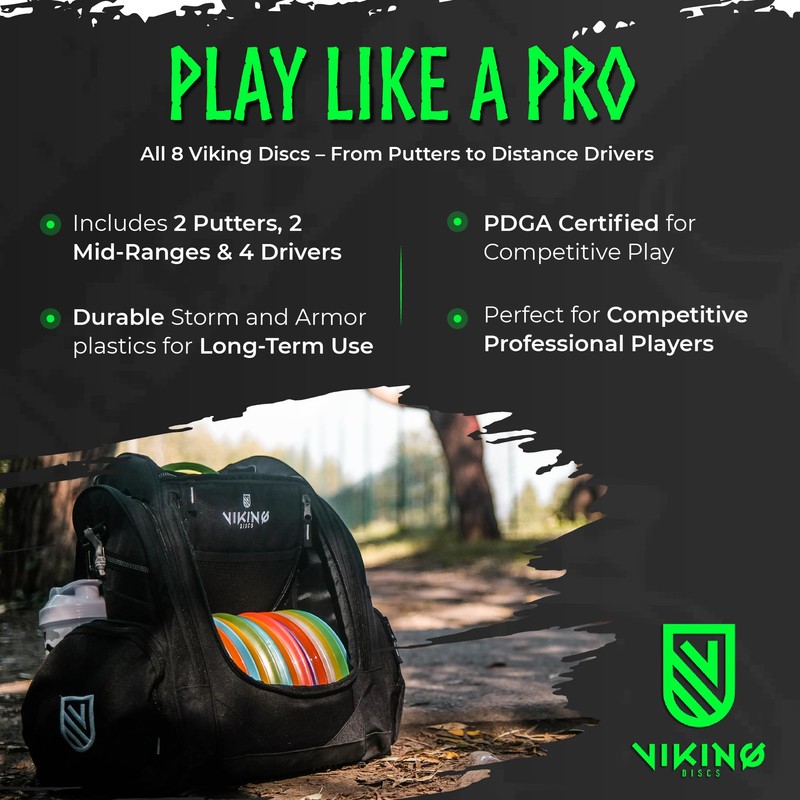 Viking Discs Competition Disc Golf Set - 8 Disc Golf