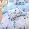 MUXHOMO Full Comforter Set, Blue Elegant Floral Print Bed in