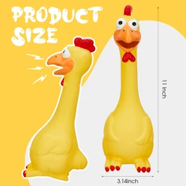Hungdao 2 Pcs Horse Toys 11 Inches Rubber Chicken Dog Toy Latex Reduce Separation Anxiety Screaming Chicken Toy for Horse Pet (Yellow)