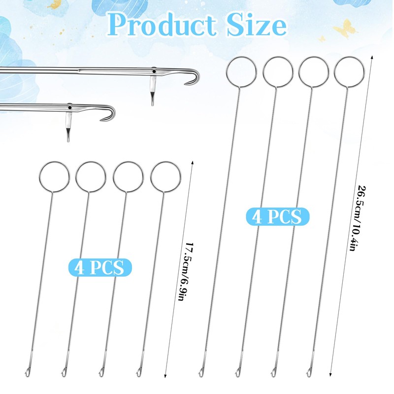 8 PCS Loop Turner Sewing Tool, 2 Sizes Loop Turner