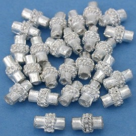 15g Bali Rope Tube Beads Silver Plated 8.5mm Approx 25