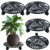 3 Packs Large Metal Plant Caddy with Wheels 13" Rolling