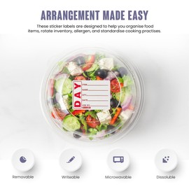 We Can Source It Ltd - Removable Food Storage Safety Day Labels - 1 x Roll of 500 | Food Hygiene Day Labels, Food Rotation Labels, Date Labels