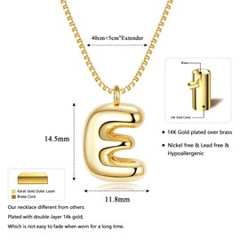 Dochais Gold Necklace with Letters for Women Girls - 14 Carat Gold Plated Twisted, Brass