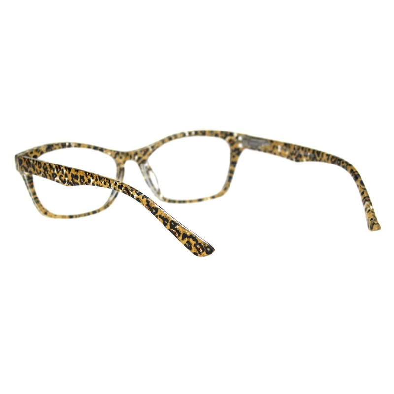 SA106 Womens Rectangular Marble Print Plastic Strength Reading Glasses Leopard