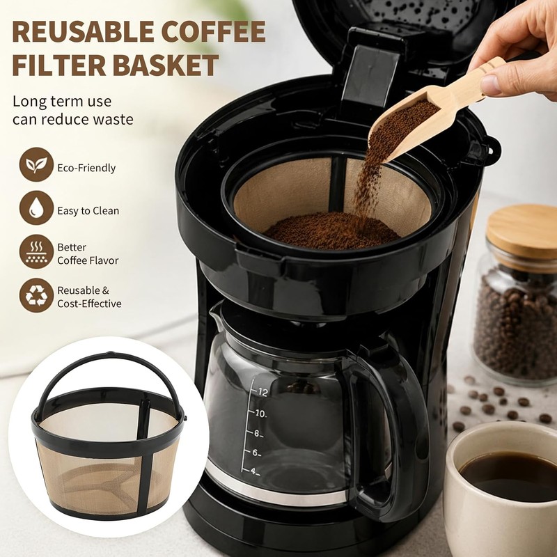 Filtro de café reutilizable de 5 tazas, cesta de filtro