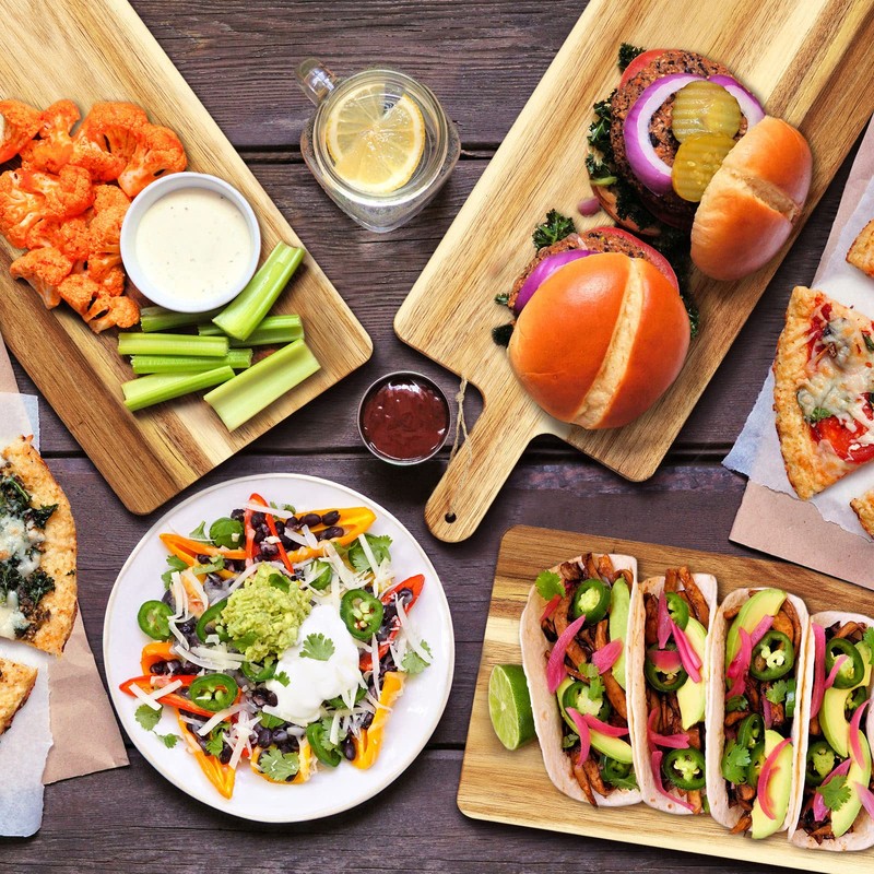 Patelai 12 Packs Wooden Cutting Board Set with Handles Large