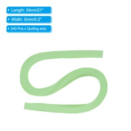 PATIKIL 240pcs Quilling Strips Paper 3/16"(5mm) 21"(54cm) Origami Paper Quilling Strip for Art DIY Hand Craft Christmas, Light Green