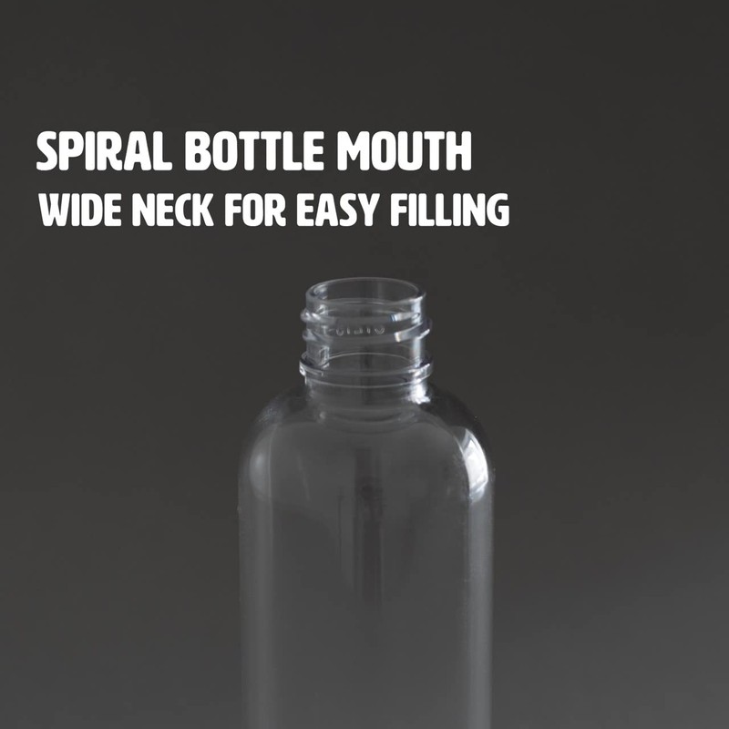 Palm Safe 4x Empty 100ml Clear Plastic Travel Bottles with