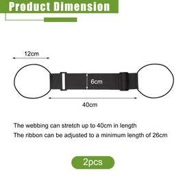 Pack of 2 Adjustable Elastic Luggage Straps for Suitcases, Black - Elastic Attachment Strap for Luggage & Additional Luggage - Hand Luggage Strap for Travel, Practical Suitcase Accessories