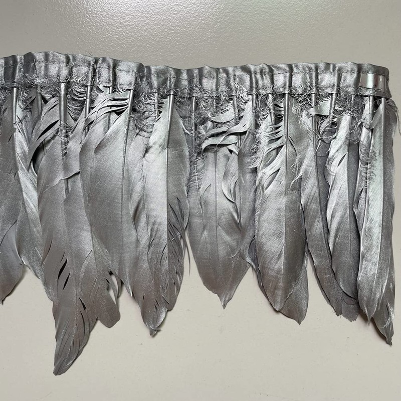Sowder Duck Goose Feather Trim Fringe 2 Yards(Silver)