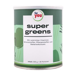 for you super greens | Über 20 Superfoods wie Weizengras,Gerstengras, Spirulina & Moringa | 10 Vitamine, 8 Mineralstoffe & Spurenelemente | Green Smoothie Shake - 300g Pulver - 30 Portionen