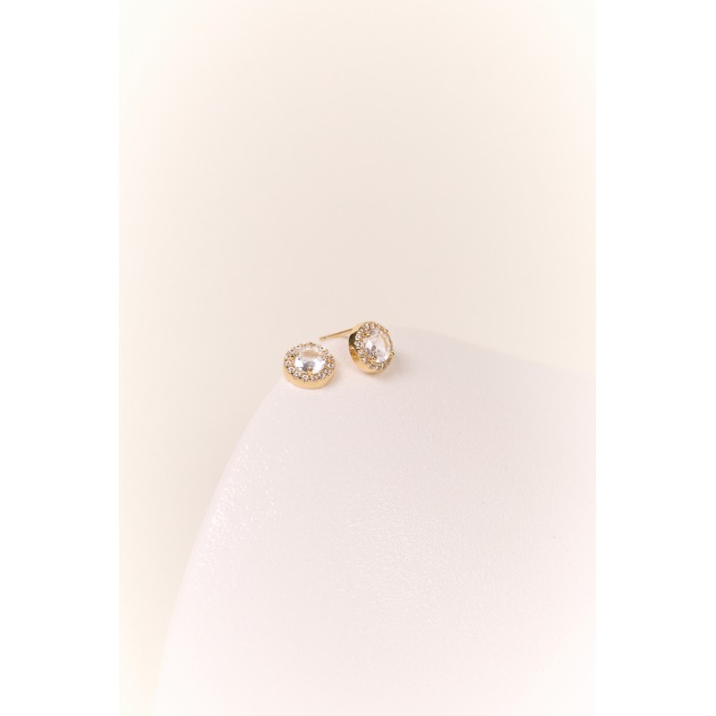 [Exclusive] Gold & Deer 14K GF Pave Cubic Stud Earrings