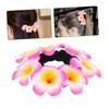 Outanaya Hawaiian Hair Accessories Foam Plumeria Flower Hair Ties For