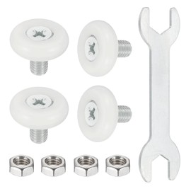 uxcell 19 mm Drawer Rollers Wheel Cabinet Positioning Sliding with Screw Wrench for File Document Drawers Craft Replacement Parts White, 4 Pcs