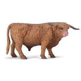 CollectA Highland Bull - Realistic Hand Painted Cow, Farm Animal Toys & Figures, Farmyard Gifts For Toddlers & Kids, Age 3 + Years Old