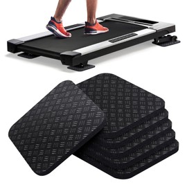 Rolitwils 6PCS Treadmill Mat Pads, 4" x 4" x 0.2" Double-Sided Non-Slip Exercise Equipment Mat for Floor Protection, High Density Silicone Anti Vibration Pad for Treadmill (6)