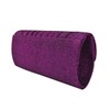 Premium Pleated Metallic Glitter Flap Clutch Evening Bag Handbag, Purple
