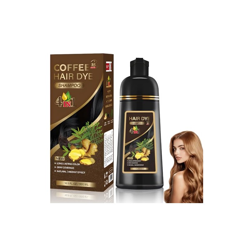 Hair Dye Shampoo Champú Tinte Instantáneo Suave Delicado Cobertura Canas
