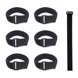 Beauty PLAYER Zip Ties Velcro 6 Pcs Fastening Belt Band Zip Tie Band Black Long Velcro Type Expandable Adjustable Packing Luggage Belt Luggage Belt Luggage Belt Camping Outdoor Disaster Prevention