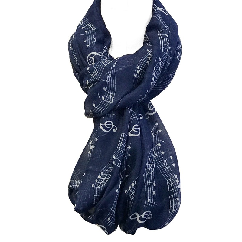 Wrapables® Lightweight Musical Notes Infinity Scarf, Blue