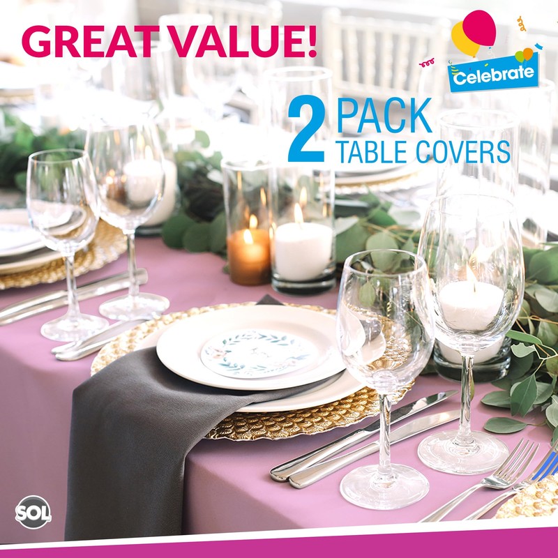 2pk Long Pink Table Cloth Party | 274 x 137cm