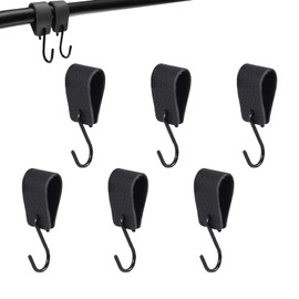 SNONESIY Pack of 6 S Hooks, Small, S Hooks, Black, Hooks for Clothes Rail, Leather Hooks, Metal Coat Hooks, for Hanging Leather Hooks, No Drill Hooks, Kitchen, Bathroom