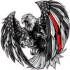 American Thin Red Line First Responders American Flag Eagle Decal