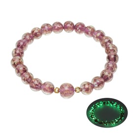 AROUROUA Firefly Breads Bracelet Firefly Glass Bracelet Luminous Beads Bracelet for Women Glass Mermaid Bracelet Anti Anxeity Healing Energy Glowing Beaded Bracelets
