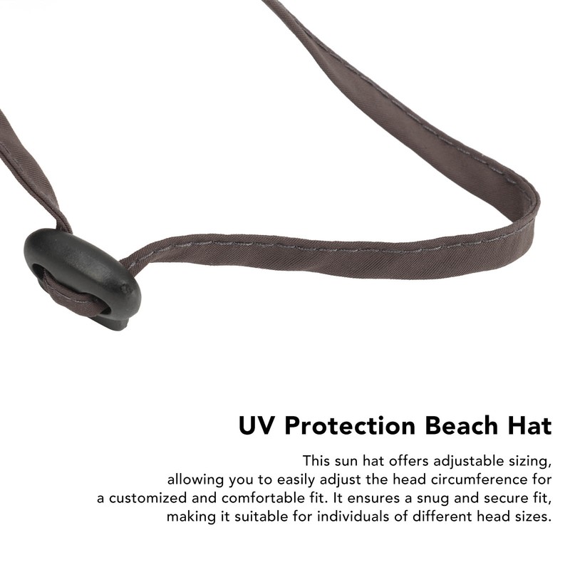 Sun Hat Nylon Dark Gray UV Protection Breathable Adjustable Wide