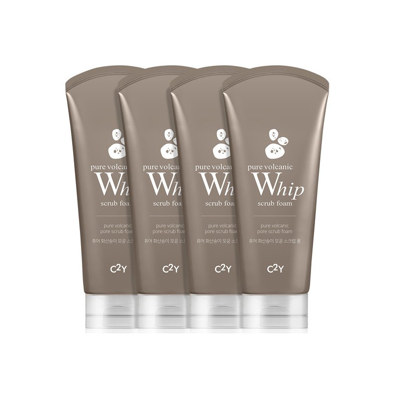 C2Y Aqua Whip/Volcanic Clay/Green Tea Cleansing Foam 120ml 4-Pack Set