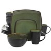 Gibson Elite Soho Lounge 16 Piece Dinnerware Set, Green