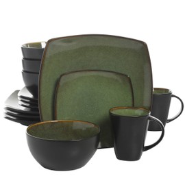 Gibson Elite Soho Lounge 16 Piece Dinnerware Set, Green