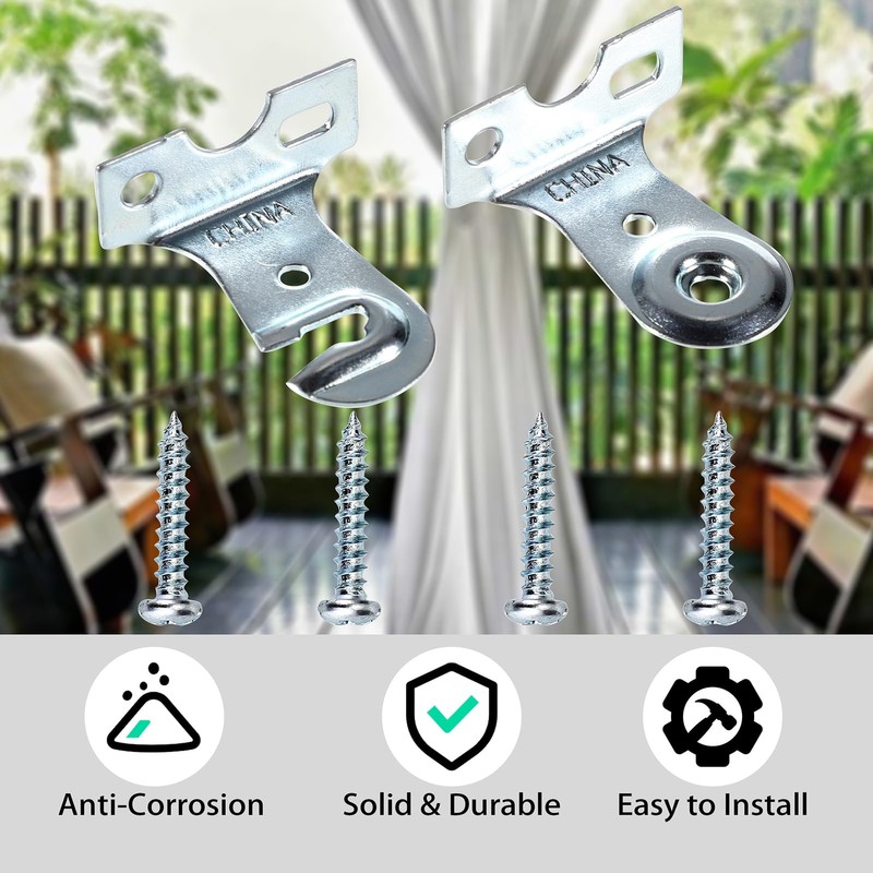 Sumnacon Metal Window Shade Brackets-4PCS Roller Shade Hardware Outside Mount