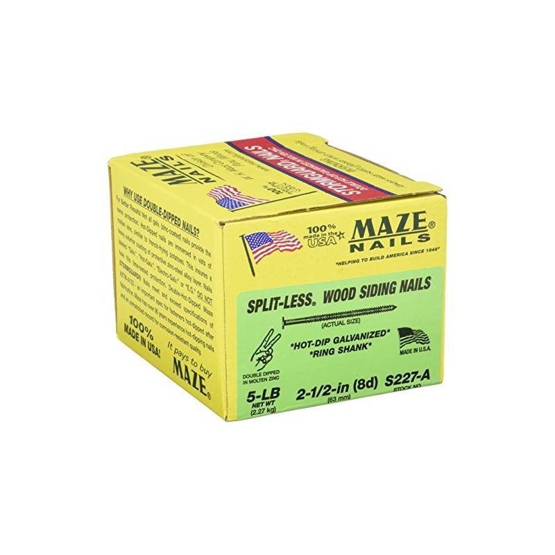 MAZE NAILS S227A-5 Double Hot Dipped Ring Shank Split Less