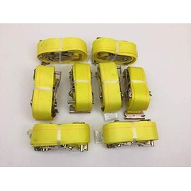 AutoHauler Supply Cargo Van Ratchet Straps with E-Track Spring Ends for Box Truck, Van or Trailer Load Securing (12' - 1,000lbs WLL, 8)